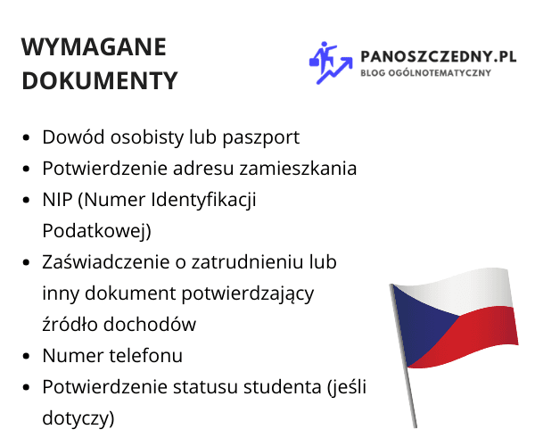 Typowe dokument wymagane do założenia konta w Czechach.